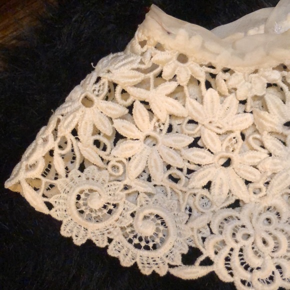 Retro vintage Victorian lace embroidered floral detachable collar - Picture 2 of 8